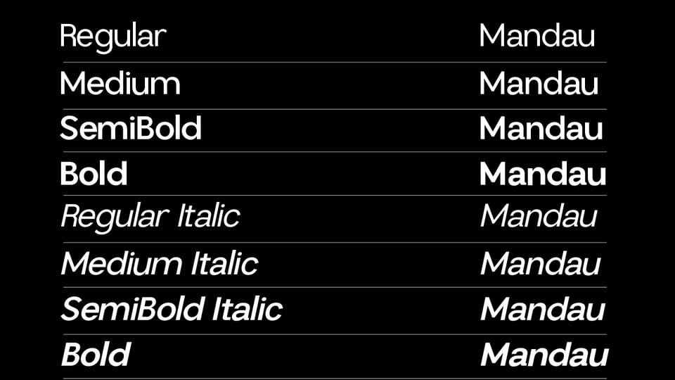 Mandau Typeface