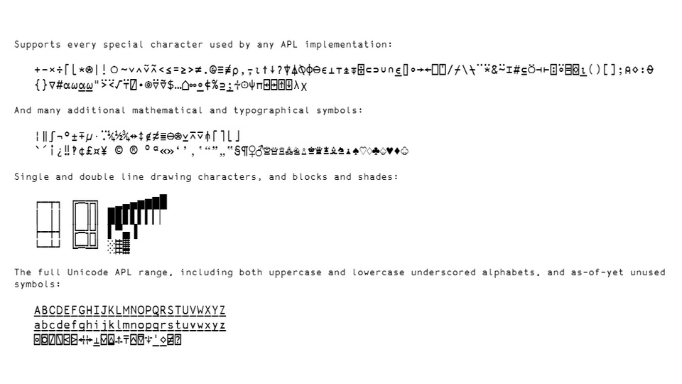 APL386 Unicode Font