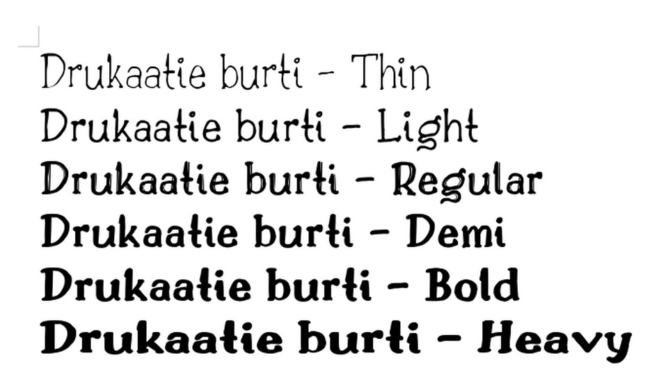 Drukaatie Burti Font