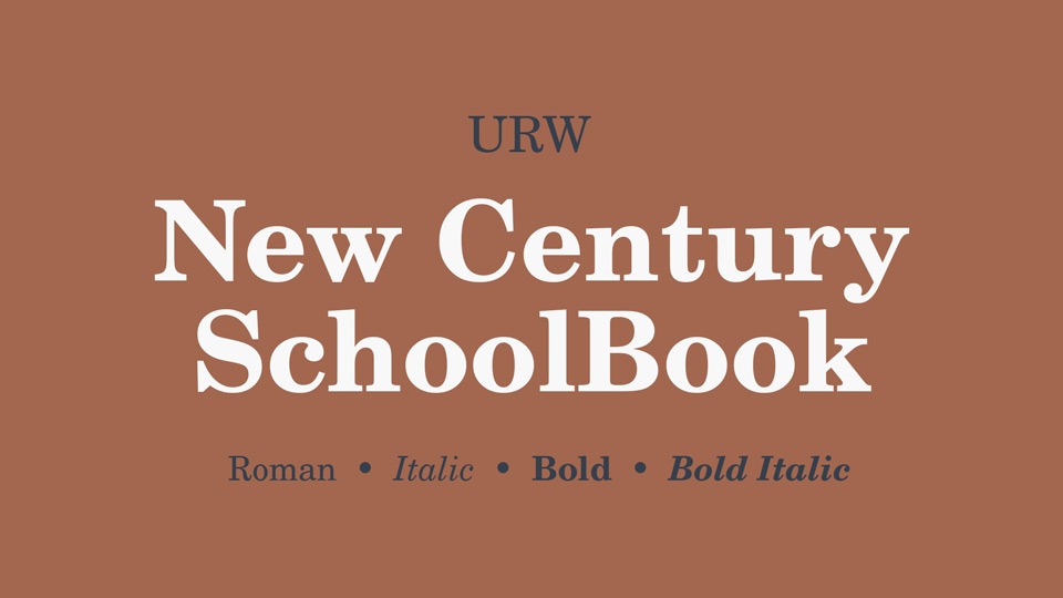 Century Schoolbook Typeface