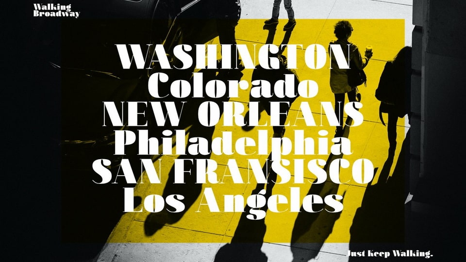 Walking Broadway Font