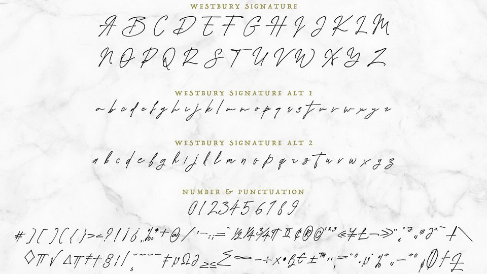 Westbury Signature Font