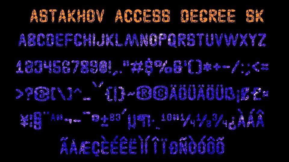 Astakhov Access Degree Font