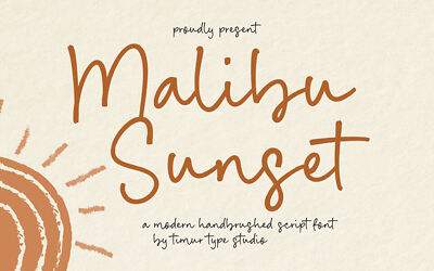 Malibu Sunset Modern Handbrushed Script Font