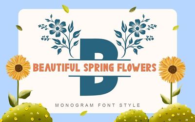 Beautiful Spring Flowers Font