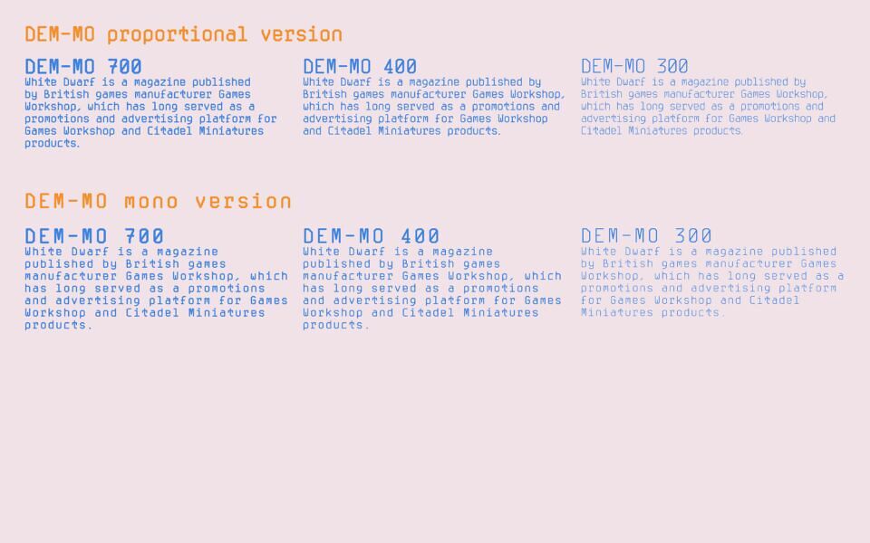 DEM-MO Font