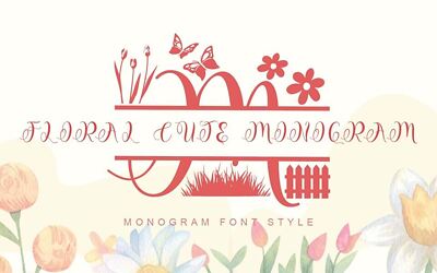 Floral Cute Monogram Font