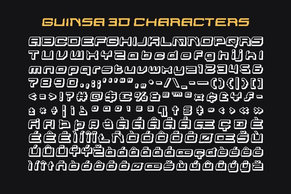 Guinsa 3D Font