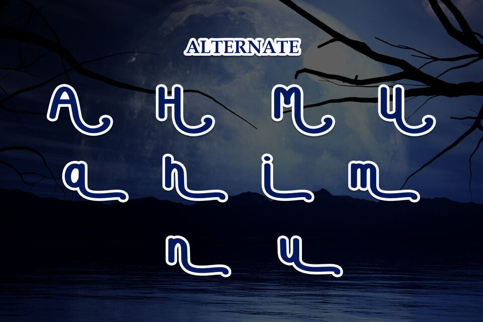 Night Moonlit Font