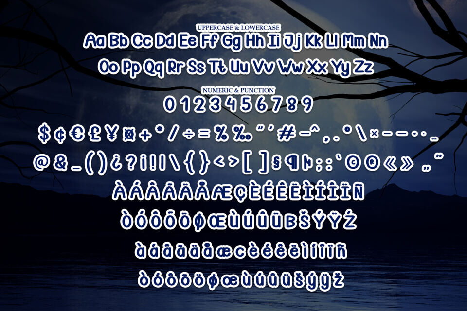 Night Moonlit Font