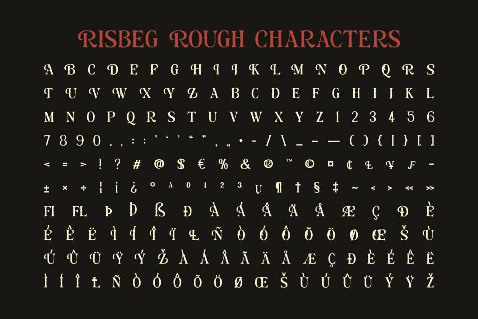 Risbeg Rough Font