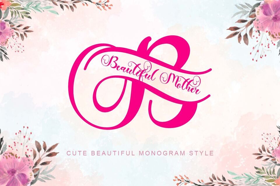 Beautiful Mother Monogram Font