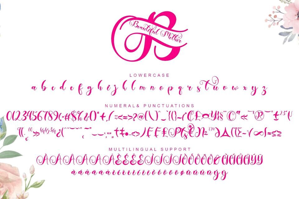 Beautiful Mother Monogram Font