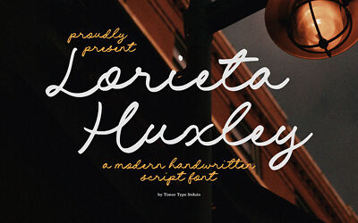 Lorieta Huxley Modern Handwritten Script Font