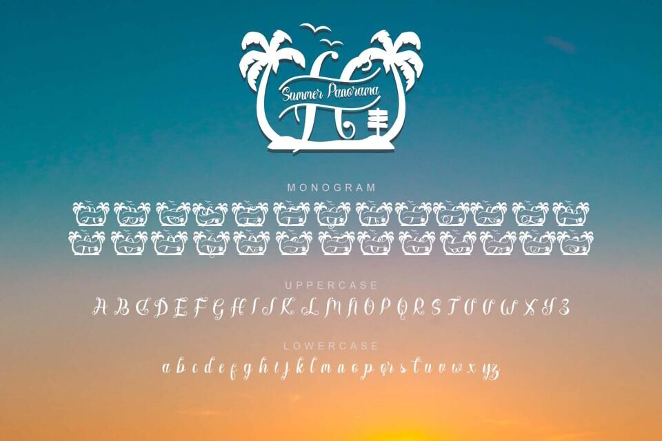 Summer Panorama Monogram Font