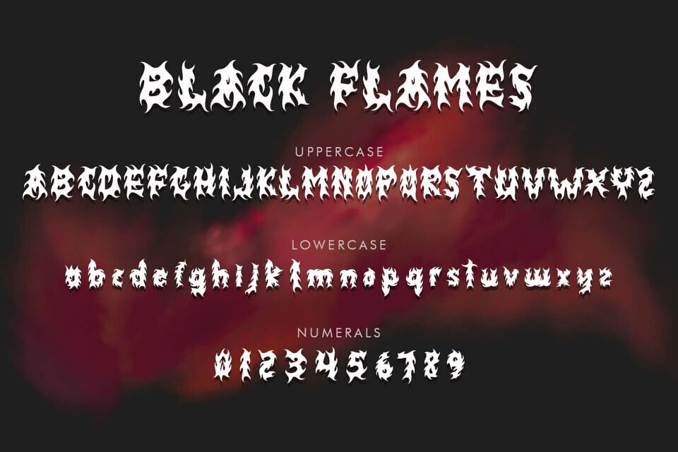 Black Flames Font