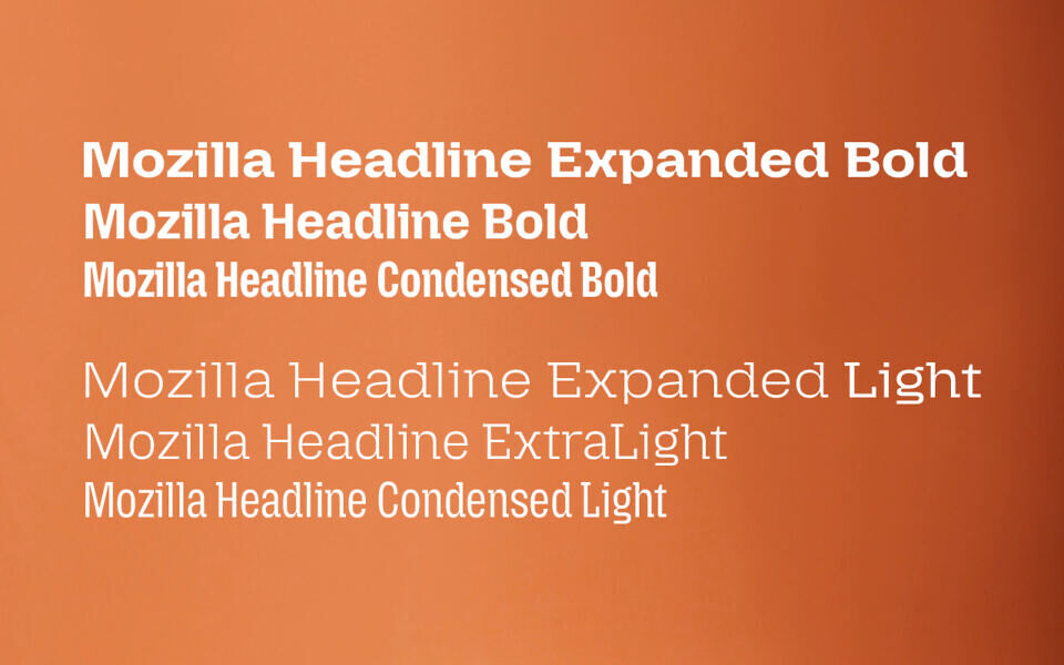 Mozilla Text & Headline Font