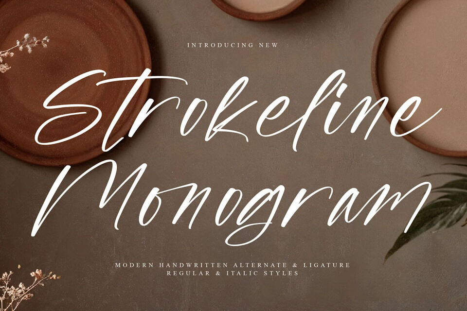 Strokeline Monogram Font