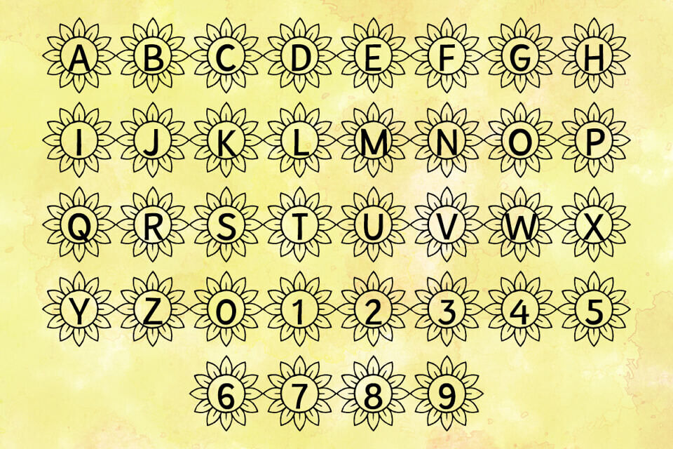 Sunflower Alphabet Font