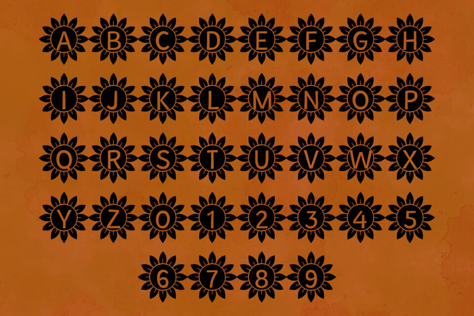 Sunflower Alphabet Font