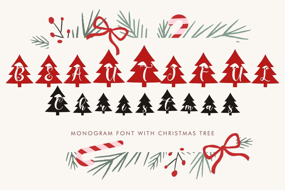 Beautiful Christmas Tree Font
