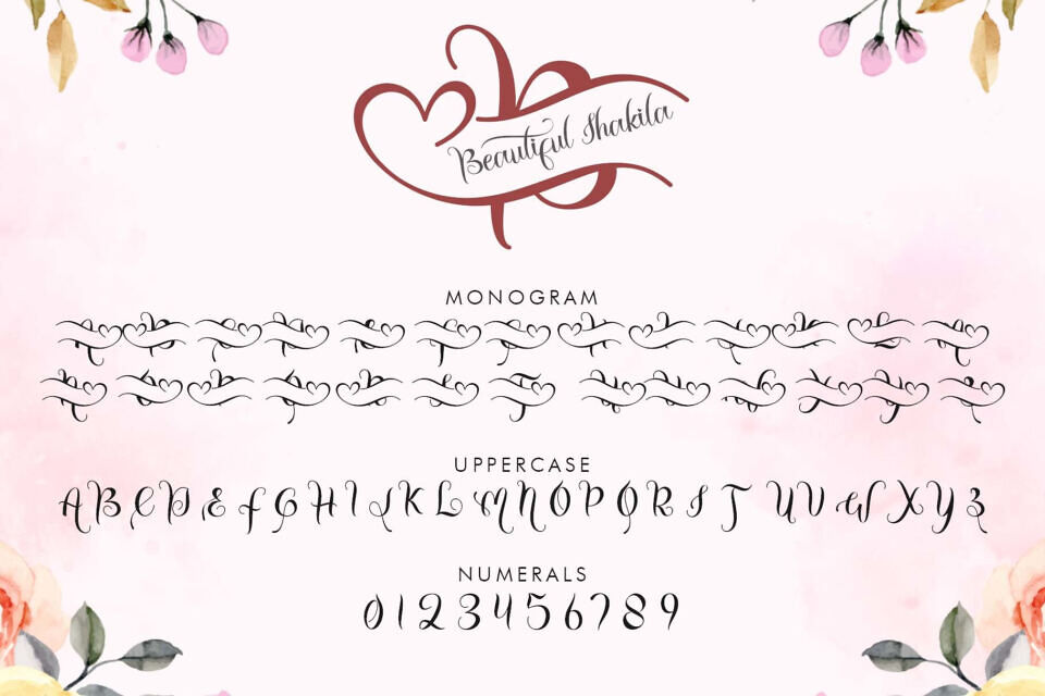 Beautiful Shakila Monogram Font