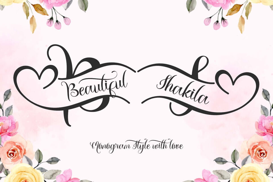 Beautiful Shakila Monogram Font