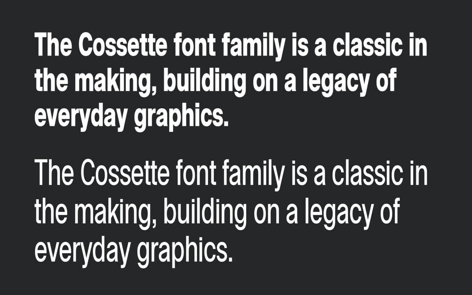 Cossette Texte & Titre Font