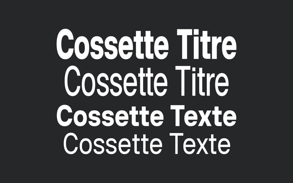 Cossette Texte & Titre Font
