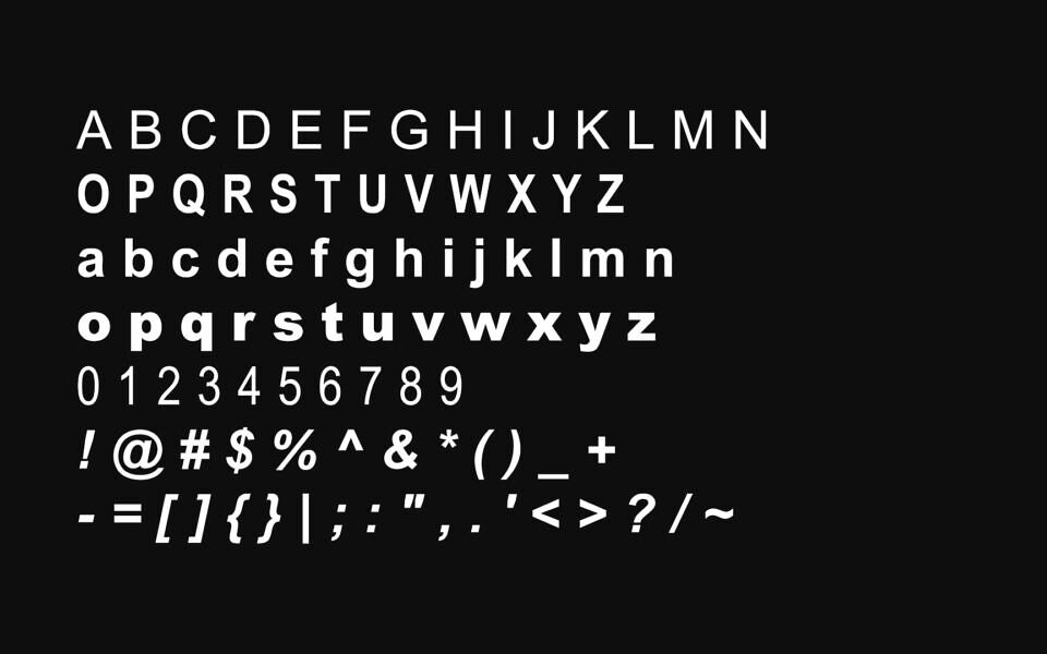 Arial Font Family