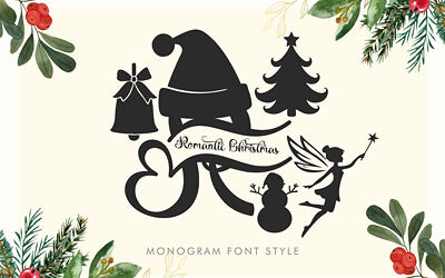 Romantic Christmas Monogram Font