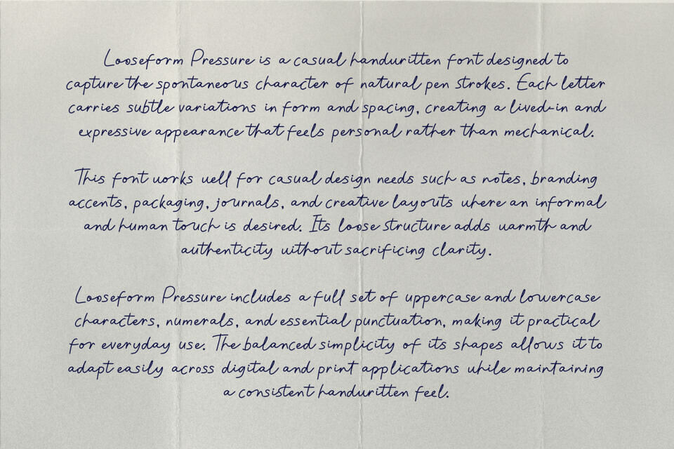 Looseform Pressure Font