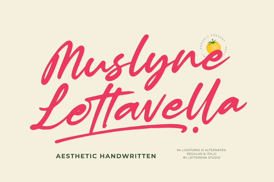 Muslyne Lettavella Font