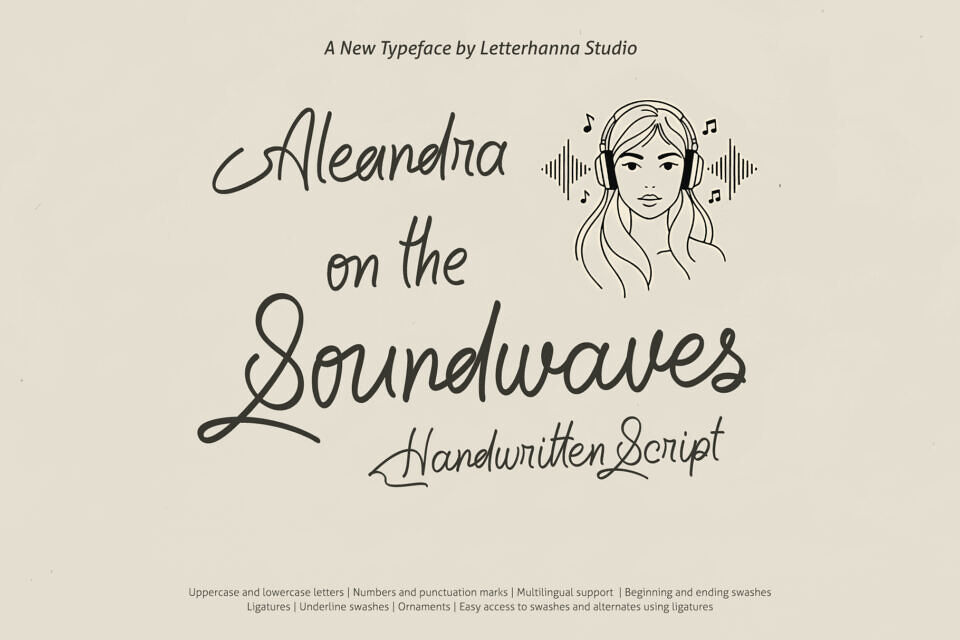 Aleandra On The Soundwaves Font