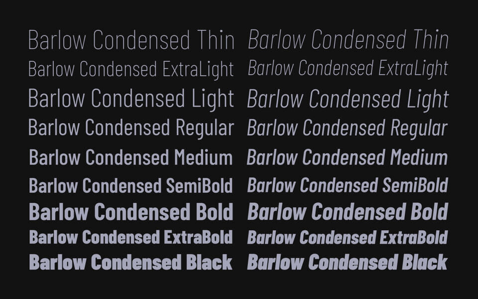 Barlow Condensed Font Family