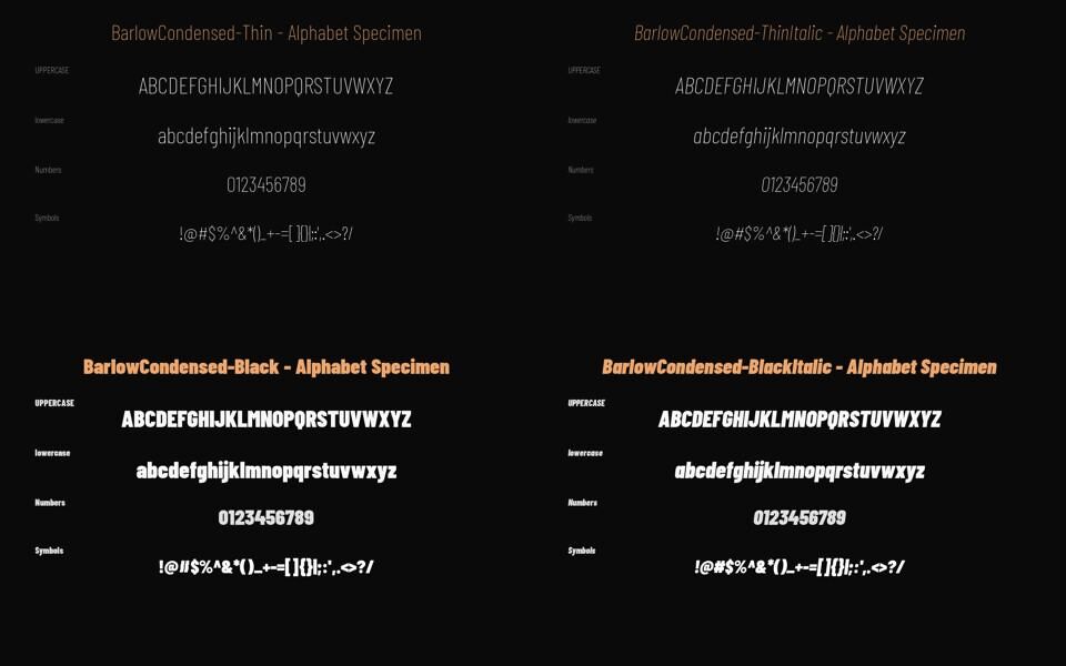 Barlow Condensed Font Family