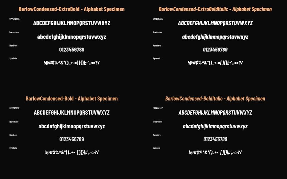 Barlow Condensed Font Family