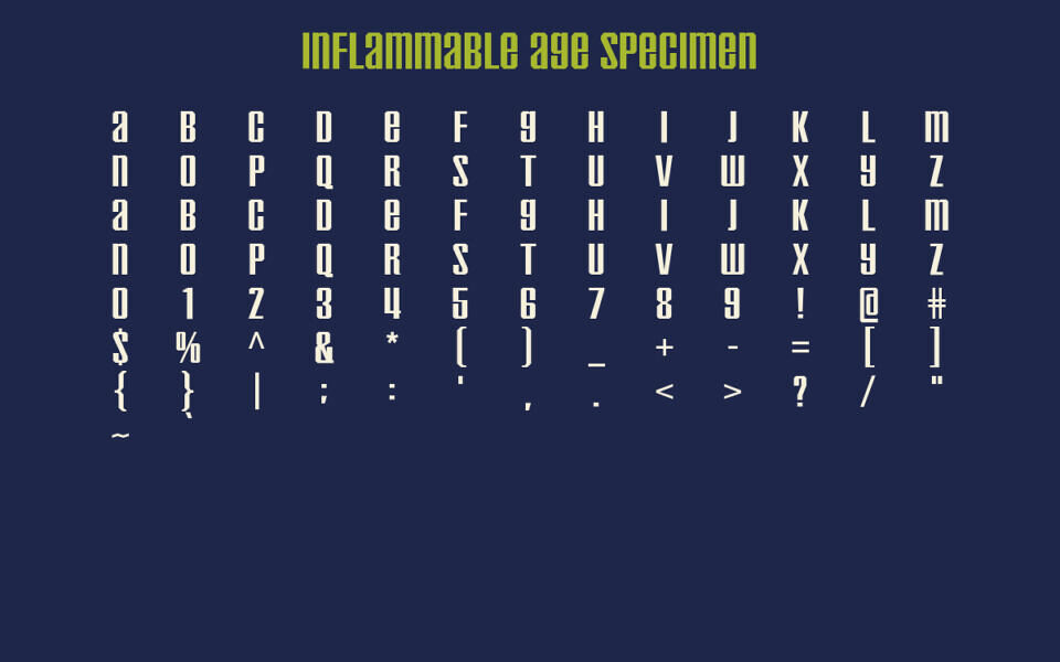 Inflammable Age Font