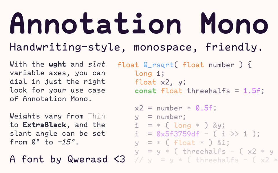 Annotation Mono Font
