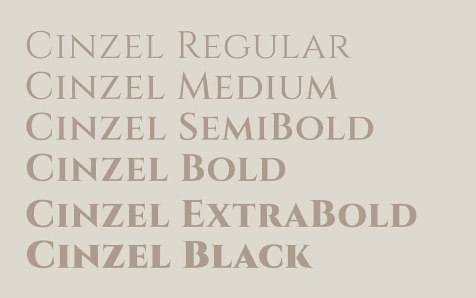 Cinzel Font Family