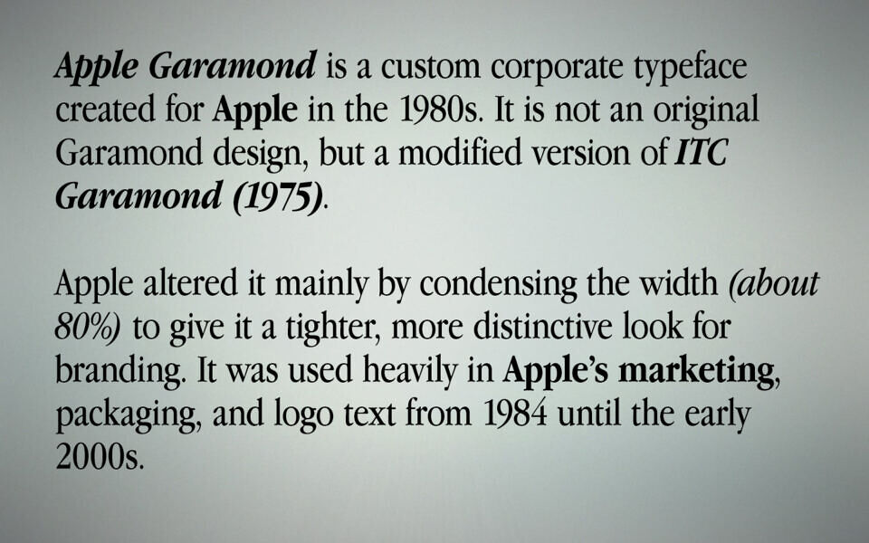 Apple Garamond Font Family