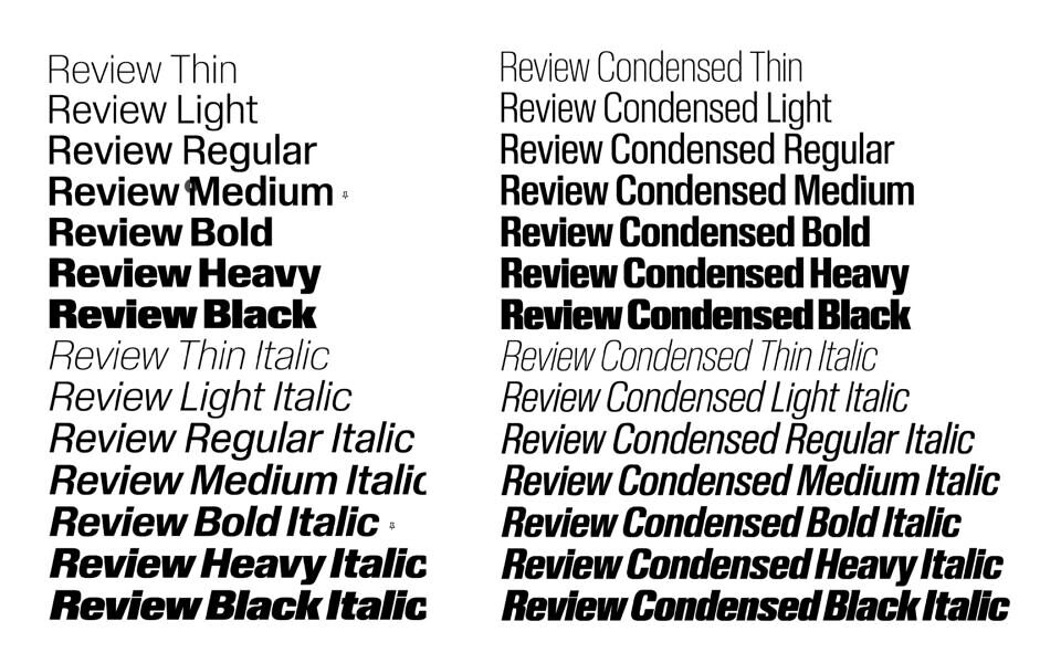 Review Font Family