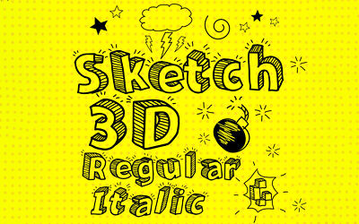 Sketch 3D Font