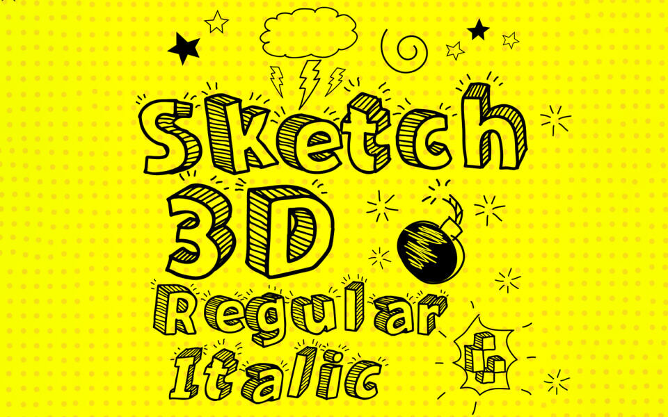 Sketch 3D Font
