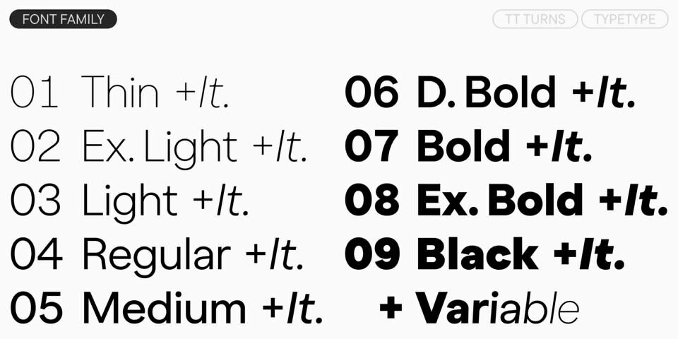 TT Turns Font Family