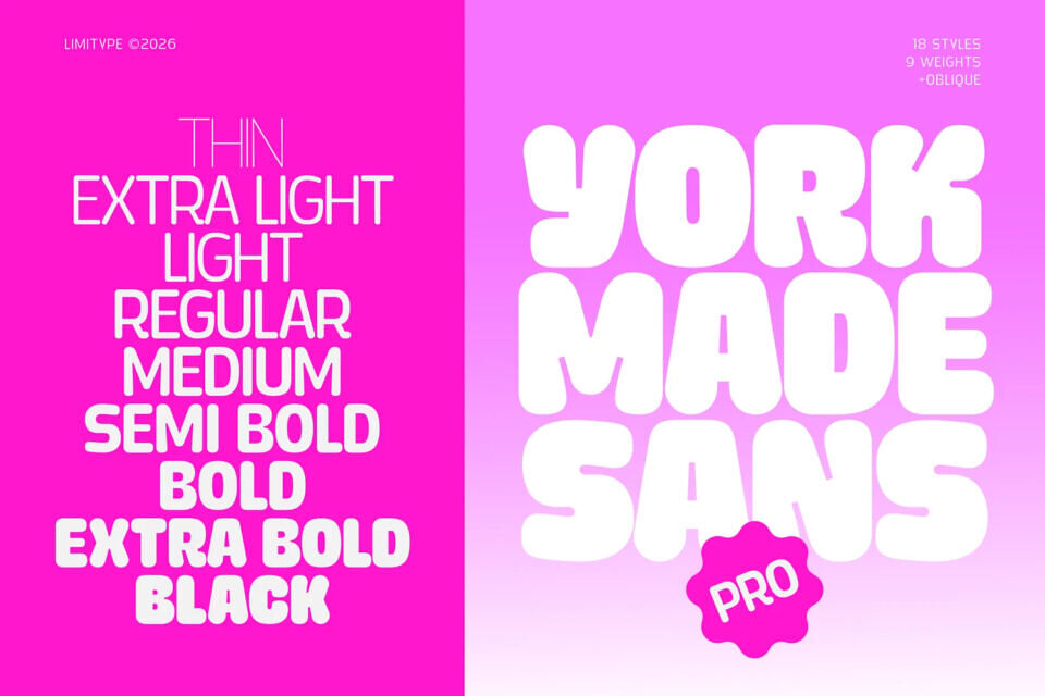 Yorkmade Pro Font Family