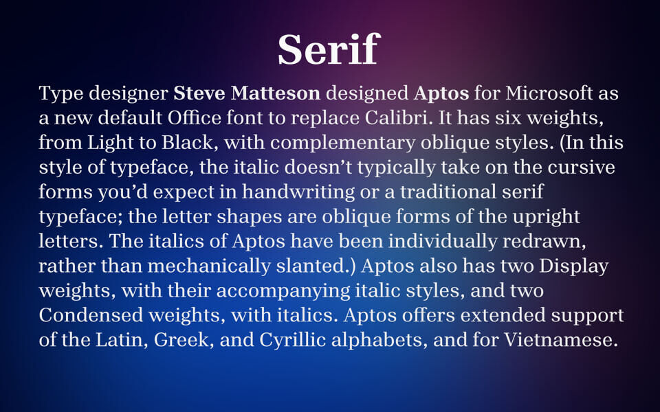 Aptos Font Family