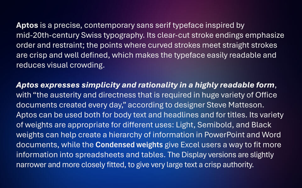 Aptos Font Family