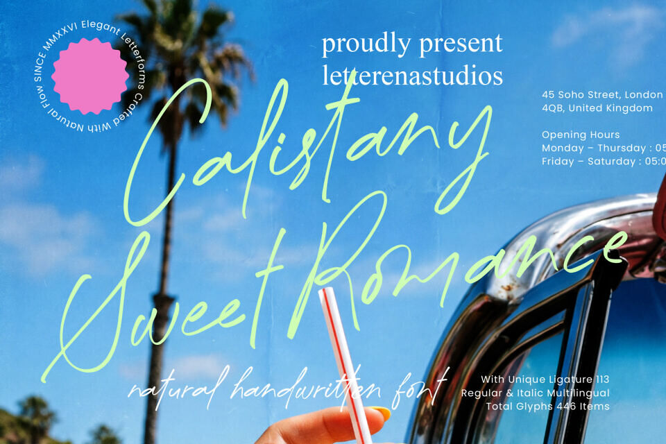 Calistany Sweet Romance Font