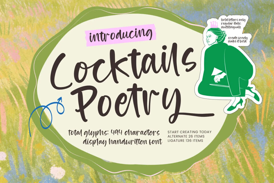 Cocktails Poetry Font